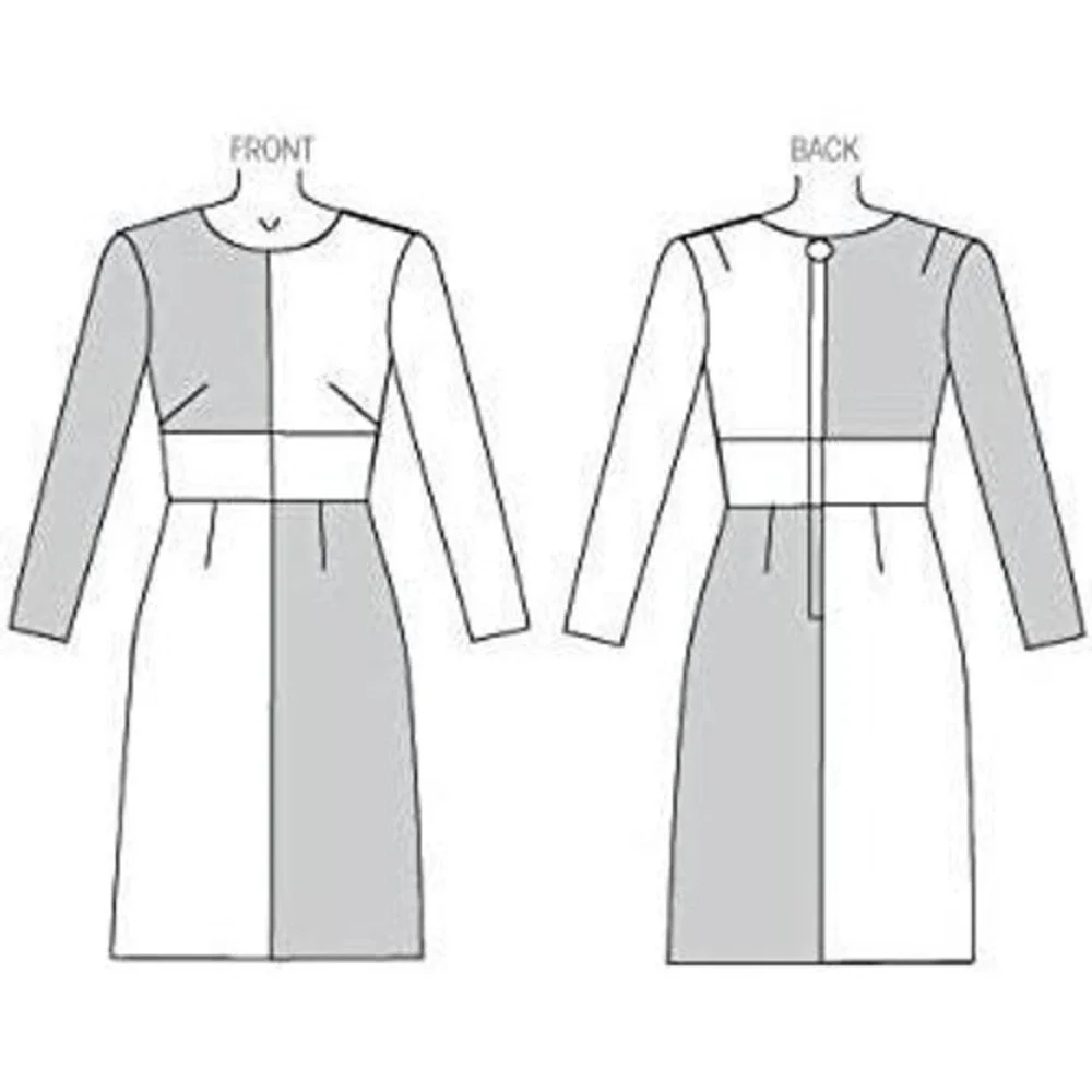 McCalls‎ M7089 Misses Fit Patterned Colorblock Dress Sewing Pattern Sizes 14-22